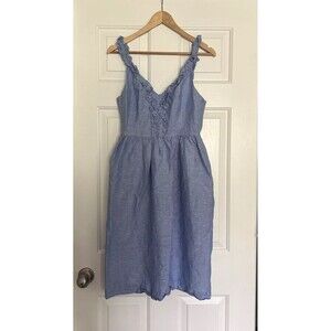 Banana Republic Dress Blue Linen Blend Size 6